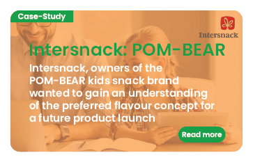 Link to case study: Intersnack. The POM-BEAR kids snack brand wanted to gain an understanding of the preferred flavour concept for a future product launch